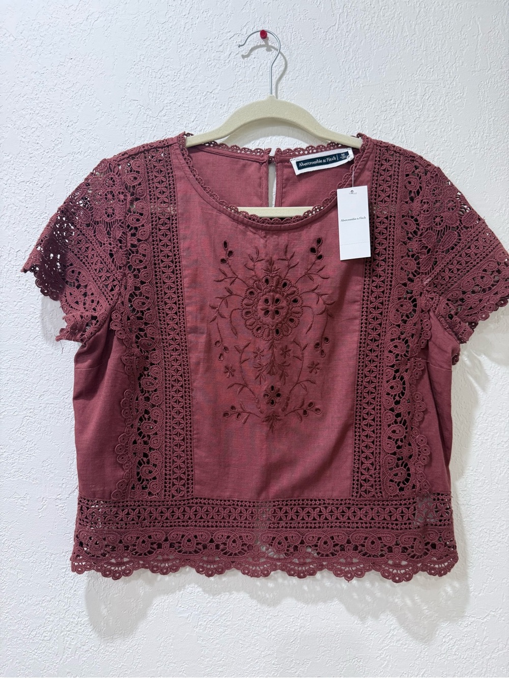 Abercrombie & Fitch Burgundy Lace Blouse